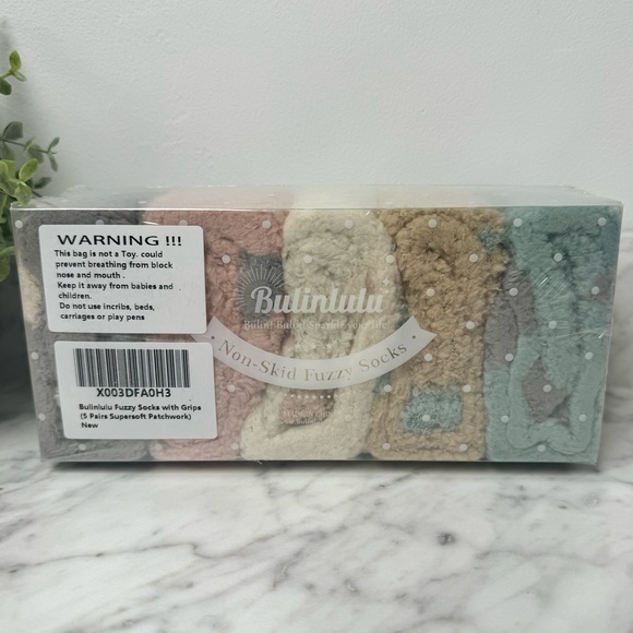 Bulinlulu NEW - 5 pack Non Skid Fuzzy Socks - Picture 1 of 8